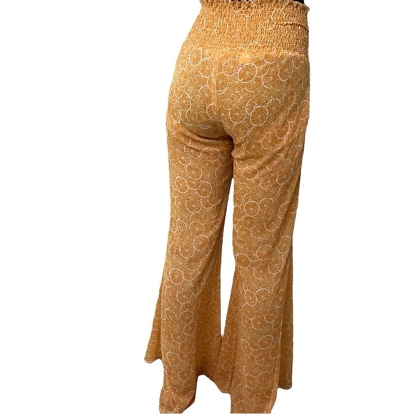 Show Me Your Mumu Wide Leg Pants Vacation Boho Orange Fruit Coverup Size Small - Picture 2 of 7